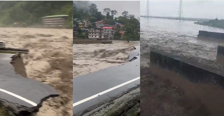 সিকিমে ভাঙল তিস্তার বাঁধ, বন্যার আশঙ্কা বাংলাদেশে