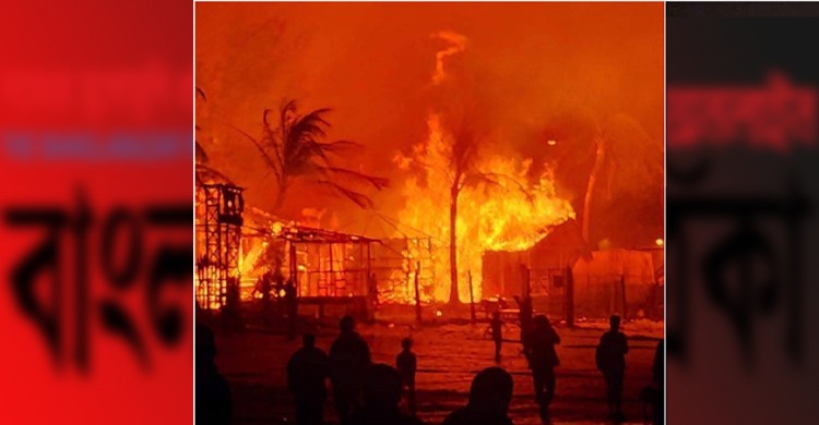 মধ্যরাতে সেন্টমার্টিনে ভয়াবহ আগুন