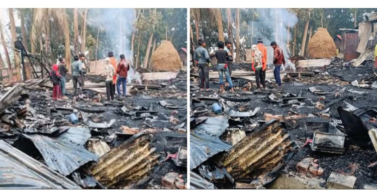 বাউফলে অগ্নিকাণ্ডে ৮টি বসতঘর ভস্মীভূত