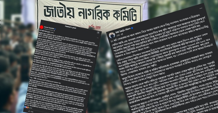 হাসনাত-সারজিসের ফেসবুক পোস্ট নিয়ে এনসিপিতে মতবিরোধ