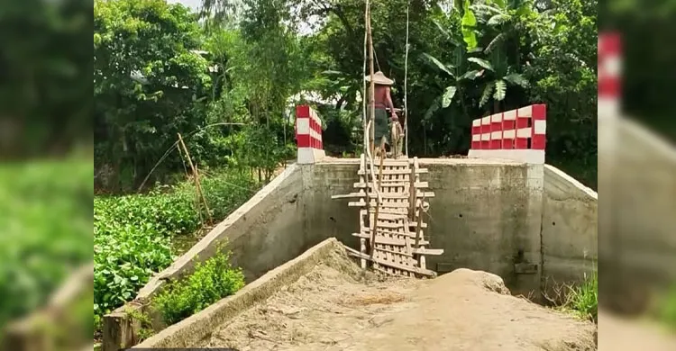 শেরপুরে একাই দাঁড়িয়ে আছে ব্রিজ, জনদুর্ভোগ চরমে