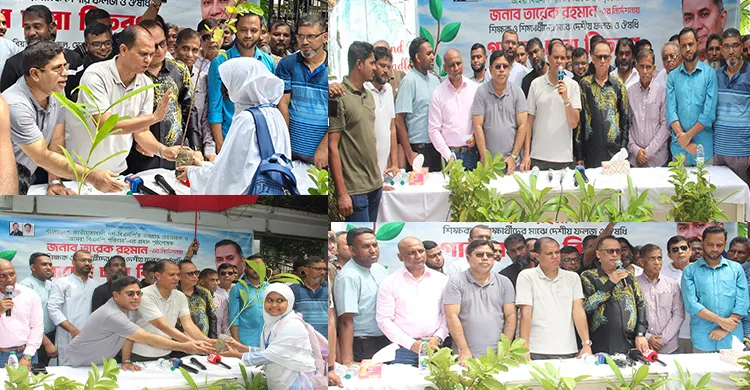 তারেক রহমান-এর পক্ষ থেকে স্কুলের শিক্ষক ও শিক্ষার্থীদের মাঝে গাছের চারা বিতরণ