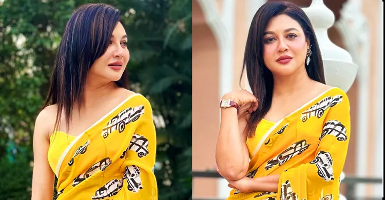 রঙিন শাড়িতে ফের মুগ্ধতা ছড়ালেন জয়া আহসান