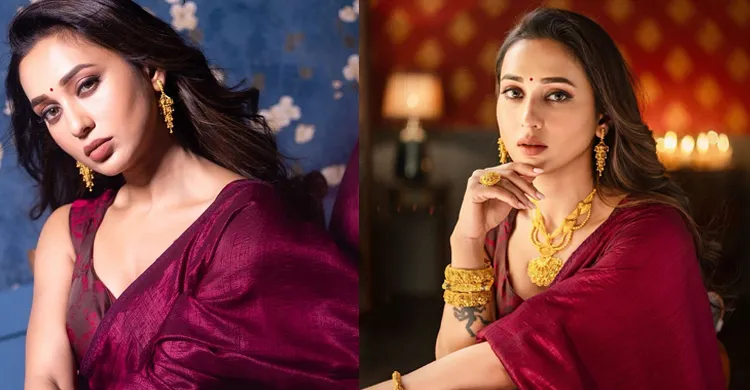 লাল শাড়িতে গ্ল্যামারাস লুকে উত্তাপ ছড়ালেন মিমি চক্রবর্তী