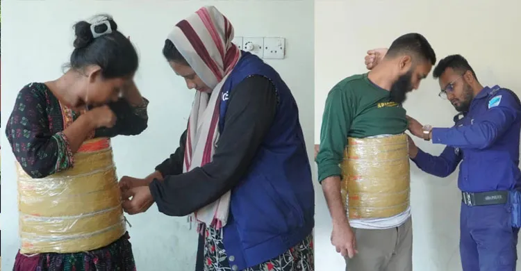 ভিন্ন কৌশলে গাঁজা বহনকালে আটক ২