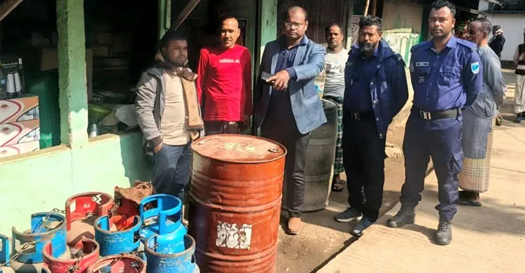 তাহিরপুরে এলপিজি গ্যাসের অতিরিক্ত মূল্য, ৩ দোকানিকে জরিমানা
