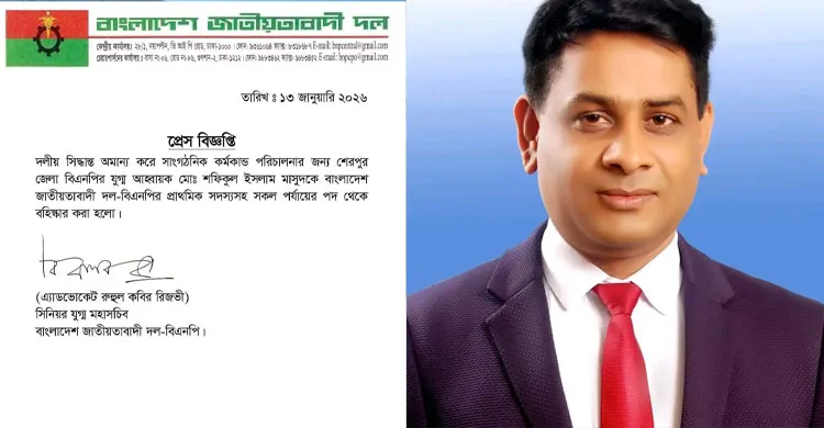 বিদ্রোহী প্রার্থী হওয়ায় জেলা বিএনপির যুগ্ম আহ্বায়ক মাসুদকে বহিষ্কার