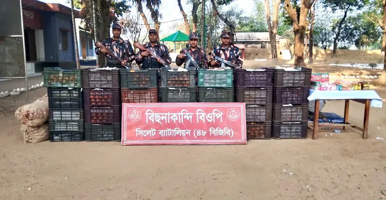 ৪৮ বিজিবি কর্তৃক প্রায় ২ কোটি টাকার চোরাচালানী মালামাল আটক