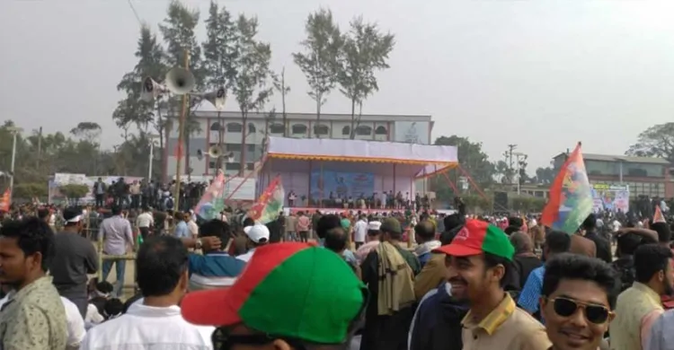 ২০ বছর পর বরিশালে তারেক রহমান, বেলস পার্ক মাঠে বিএনপির জনসভা শুরু