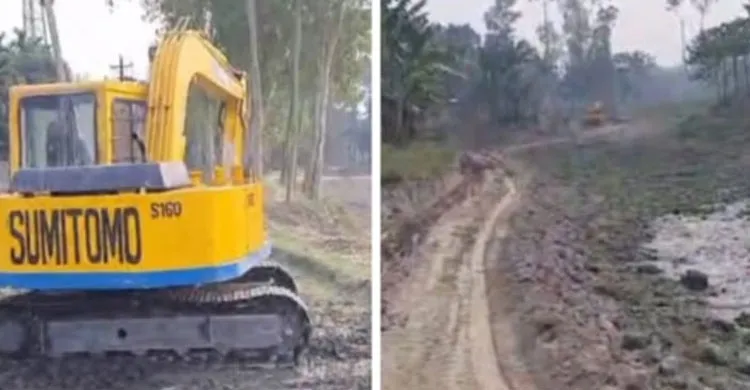 উলিপুর উপজেলার পান্ডুল ইউনিয়নে অবৈধভাবে খাস জমি থেকে মাটি উত্তোলন
