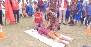 ফরিদপুরে ফ্ল্যাগভিত্তিক আগাম সতর্কতা ব্যবস্থা নিয়ে বন্যা প্রস্তুতিমূলক মহড়া অনুষ্ঠিত