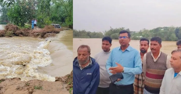 কুলাউড়ায় গোগালীছড়ার বাঁধ ভেঙে ১৫টি গ্রাম প্লাবিত