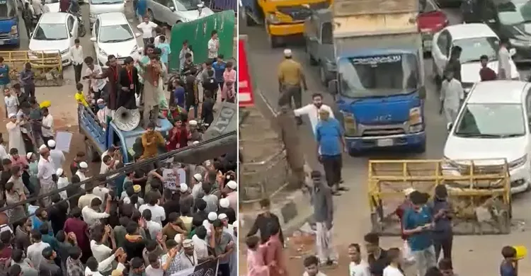রামিসা হত্যার প্রতিবাদে মিরপুর-১০ অবরোধ, যান চলাচলে ধীরগতি