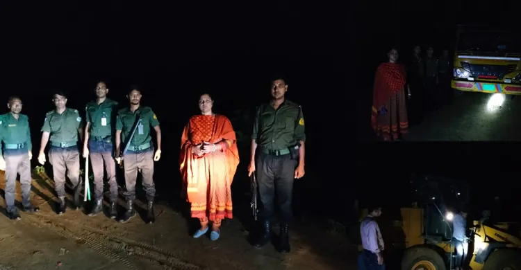 জৈন্তাপুরে মোবাইল কোর্ট: অবৈধ বালু উত্তোলনে ফেলুডার ও বালুবাহী ট্রাক জব্দ