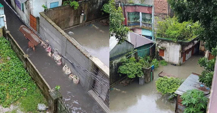 টানা বৃষ্টিতে জলাবদ্ধ নরসিংদী, নিহত ১