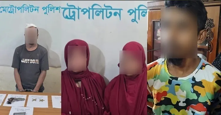 কদমতলীতে দোকানে ঢুকে গুলি: গ্রেফতার ৪, অস্ত্র ও গুলি উদ্ধার