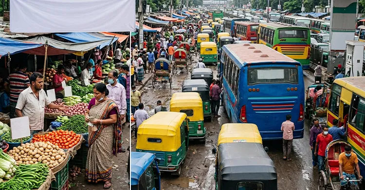 জ্বালানি তেল মূল্যবৃদ্ধির ধাক্কা  কাঁচাবাজার ও গণপরিবহনে