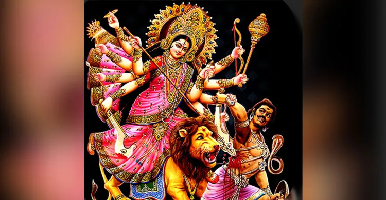 ঘটে আগমন নৌকায় গমন-দেবী দুর্গার মর্ত্যে আগমন