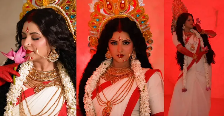 দেবী দুর্গার রূপে পরীমনি